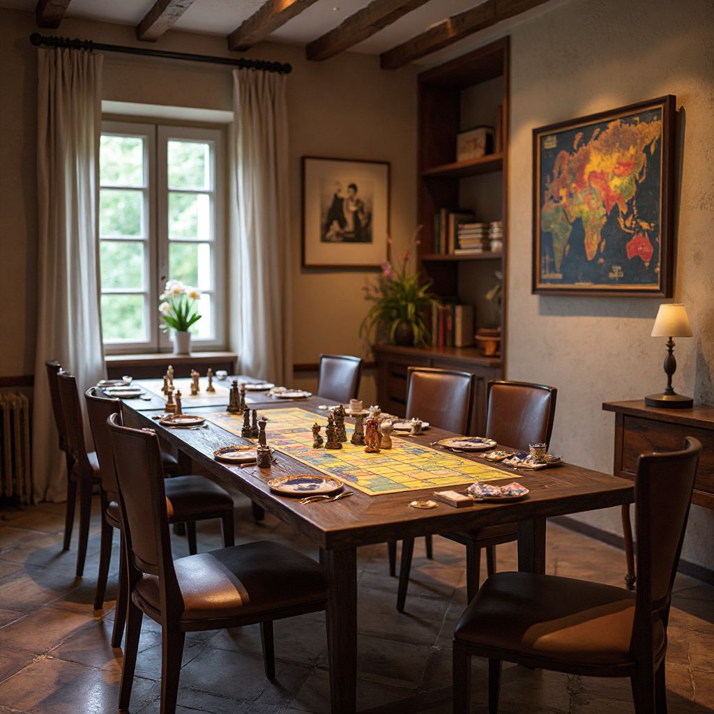 Espace de démonstration avec tables de jeu