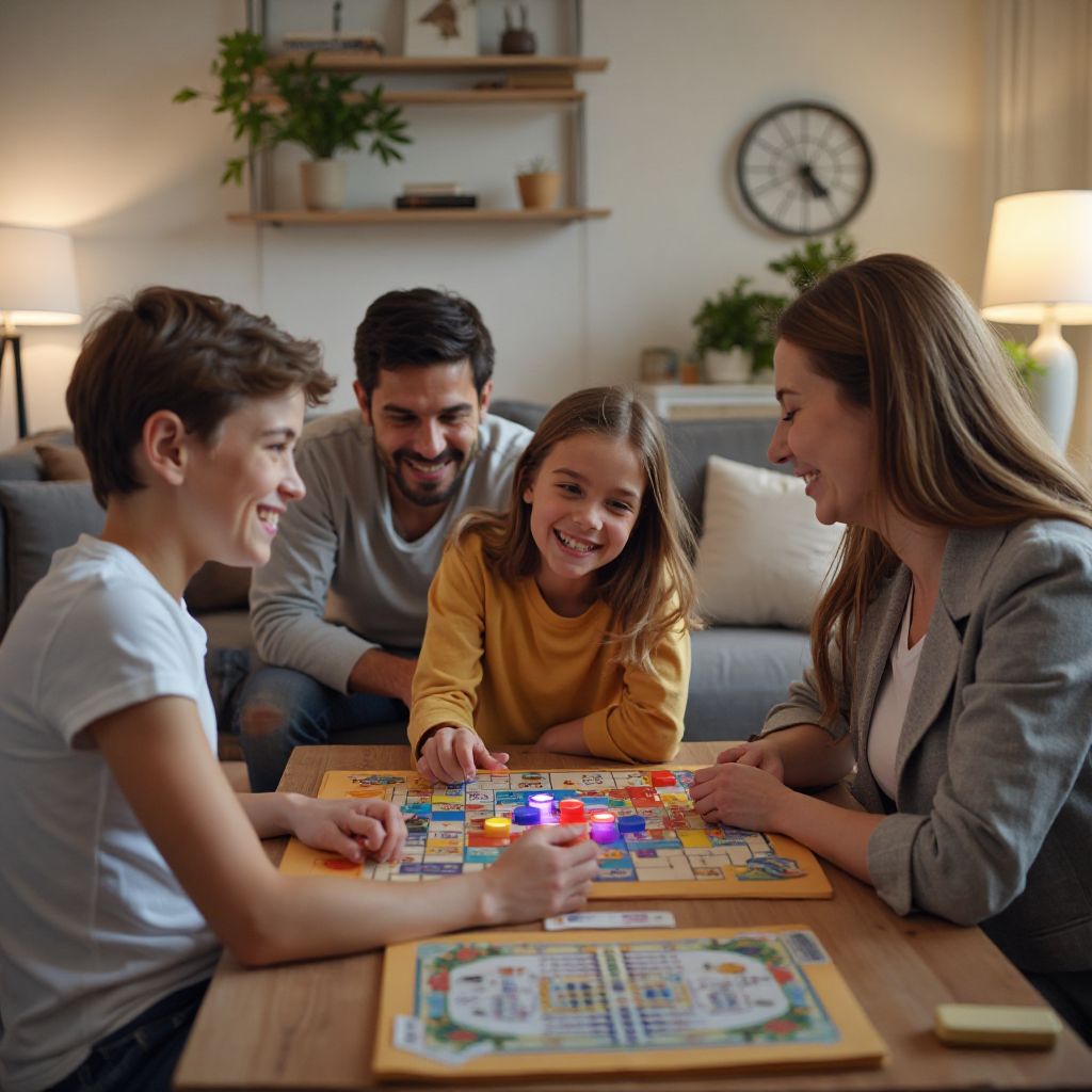 Famille jouant ensemble